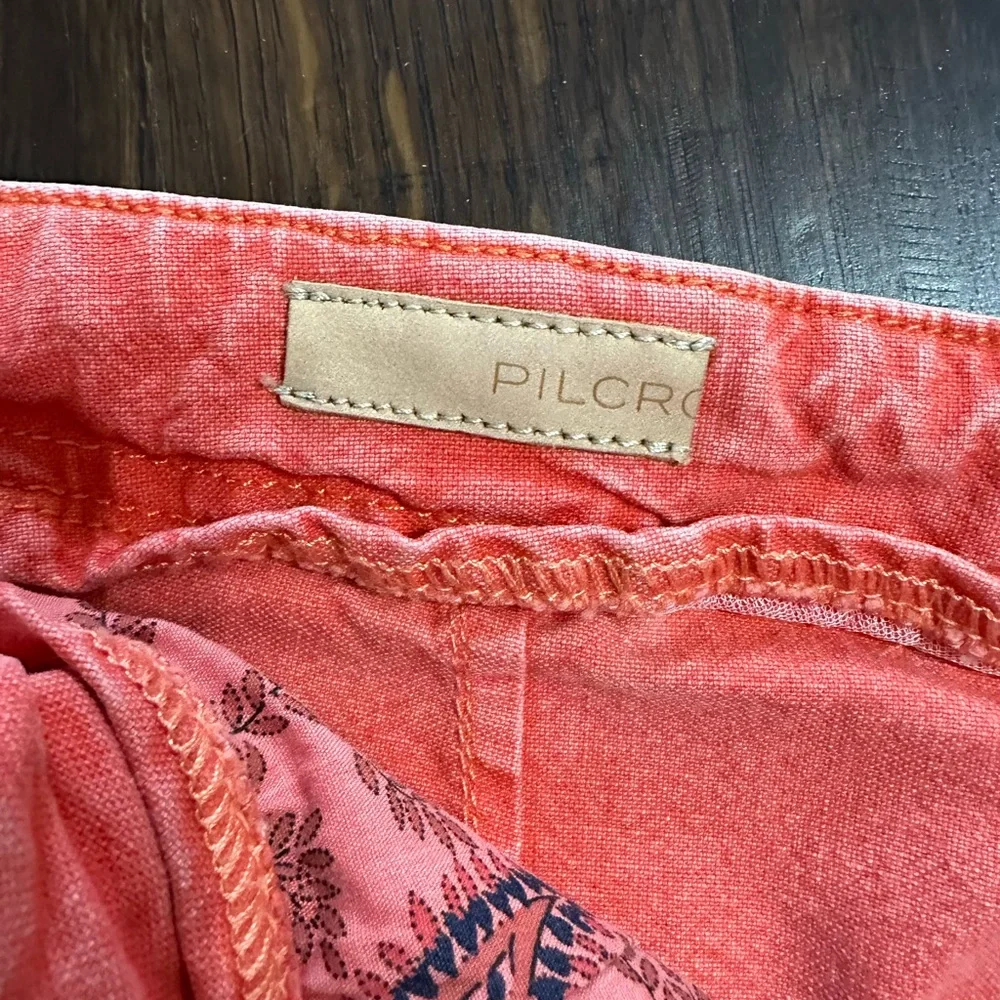 Anthropologie Pilcro Vibrant Coral Wide Trousers - Picture 3 of 6